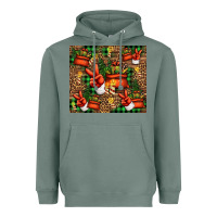 Sage Christmas Santa Claus peace hand Heavyweight Hoodie - Jasminsmagicworld