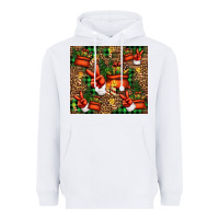 White Christmas Santa Claus peace hand Heavyweight Hoodie - Jasminsmagicworld