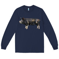 Navy berkshire pig Long Sleeve Tee - LillyAllenDesigns
