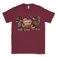Burgundy faith love freedom usa Classic Tee - NancyCooperArtShop