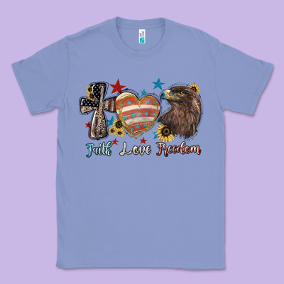 Faith Love Freedom Usa Classic Tee Designed By Nancycooperartshop
