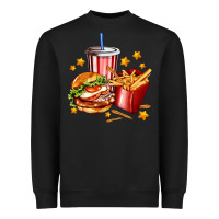 Black hamburger potatoes and coke Heavyweight Sweatshirt - AdoDesignShop