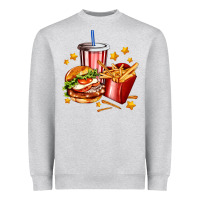 Heather Grey hamburger potatoes and coke Heavyweight Sweatshirt - AdoDesignShop