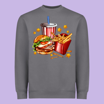 Hamburger Potatoes And Coke Heavyweight Sweatshirt Designed By Adodesignshop