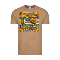 Vintage Coffee serape leopard seamless pattern Vintage Tee - BundleAndBundleShop