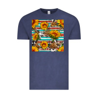 Vintage Denim serape leopard seamless pattern Vintage Tee - BundleAndBundleShop