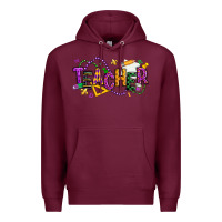 Burgundy mardi gras teacher Premium Hoodie - texasbilliewilder