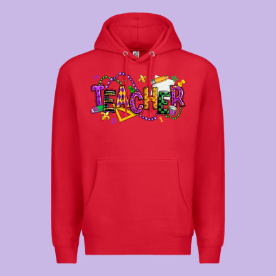Mardi Gras Teacher Premium Hoodie Designed By Texasbilliewilder