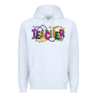 White mardi gras teacher Premium Hoodie - texasbilliewilder