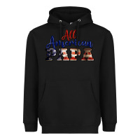 Black all american papa Heavyweight Hoodie - BarkalooDesign
