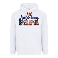 White all american papa Heavyweight Hoodie - BarkalooDesign