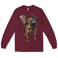 Burgundy baby duroc pig Long Sleeve Tee - LillyAllenDesigns