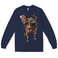 Navy baby duroc pig Long Sleeve Tee - LillyAllenDesigns