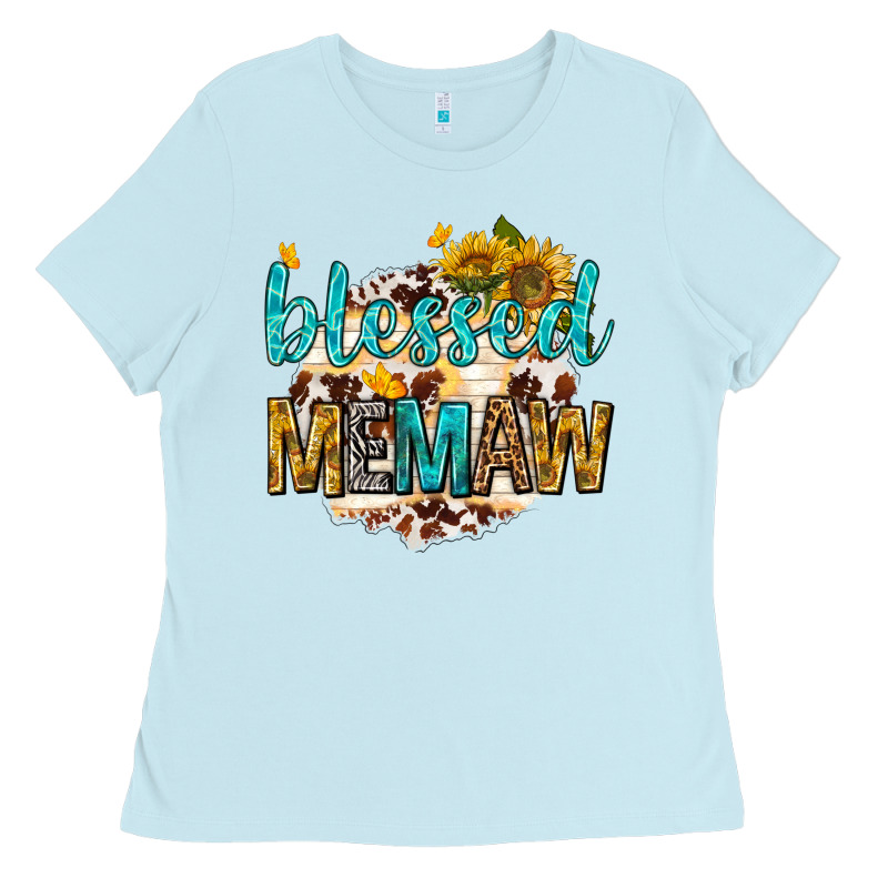 Blessed Memaw With Sunflowers Ladies Tee by texasbilliewilder | Teevron