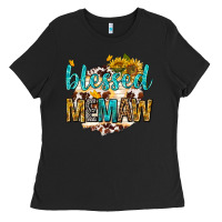 Black blessed memaw with sunflowers Ladies Tee - texasbilliewilder