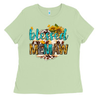 Matcha blessed memaw with sunflowers Ladies Tee - texasbilliewilder