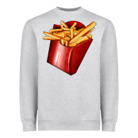 Heather Grey french fries Heavyweight Sweatshirt - AdoDesignShop