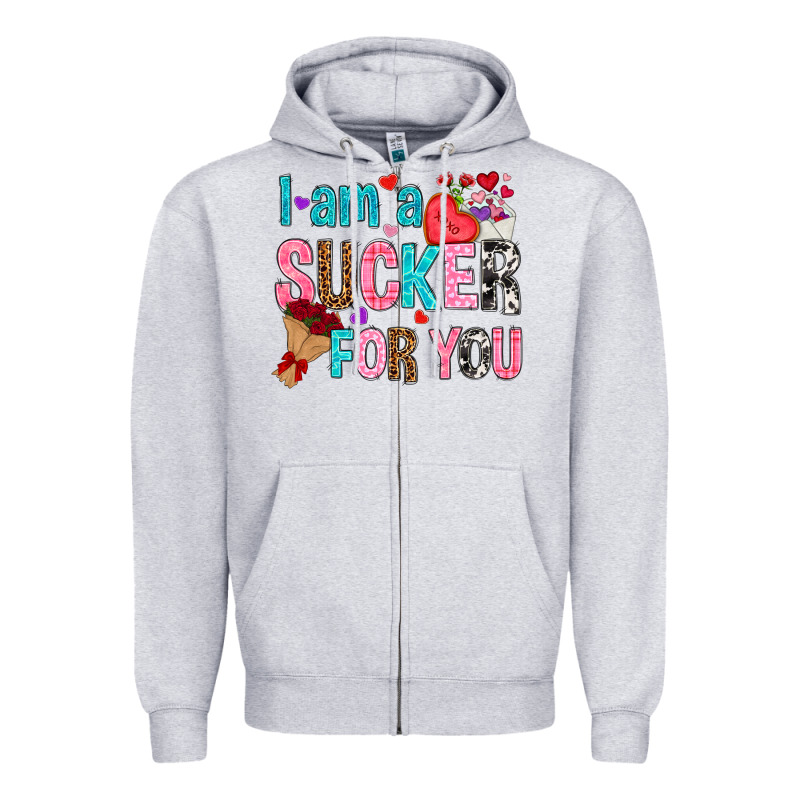 I Am A Sucker For You Zipper Hoodie by NancyCooperArtShop | Teevron