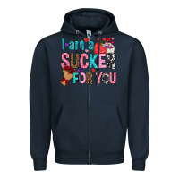 Navy i am a sucker for you Zipper Hoodie - NancyCooperArtShop