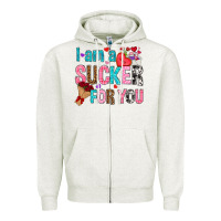 Oatmeal Heather i am a sucker for you Zipper Hoodie - NancyCooperArtShop
