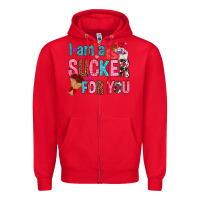 Red i am a sucker for you Zipper Hoodie - NancyCooperArtShop