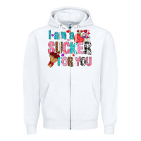 White i am a sucker for you Zipper Hoodie - NancyCooperArtShop