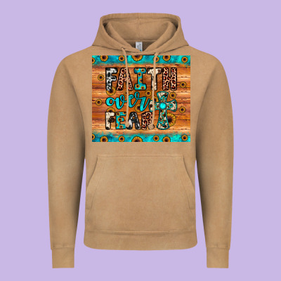 Faith Over Fear Vintage Hoodie Designed By Jahusdesignshop
