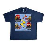Navy bulldozer seamles pattern Urban Heavy Tee - BundleAndBundleShop