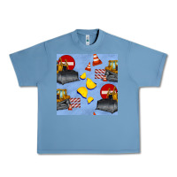 Pebble Blue bulldozer seamles pattern Urban Heavy Tee - BundleAndBundleShop