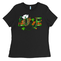 Black st patricks day love nurse Ladies Tee - RanaPortraitStore
