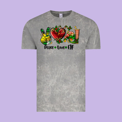Peace Love  Elf Vintage Tee Designed By Adodesignshop
