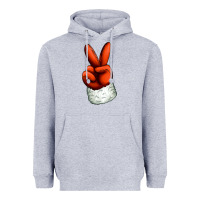 Heather Grey Christmas peace hand Heavyweight Hoodie - Jasminsmagicworld