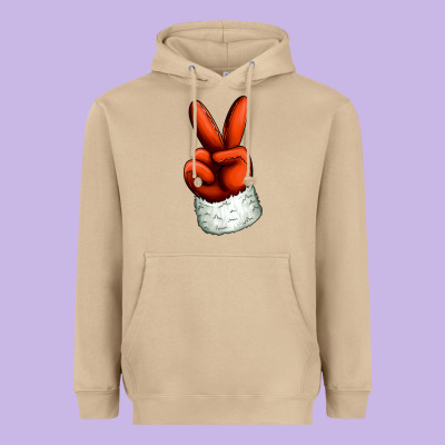 Christmas Peace Hand Heavyweight Hoodie Designed By Jasminsmagicworld