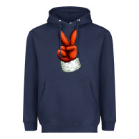 Navy Christmas peace hand Heavyweight Hoodie - Jasminsmagicworld