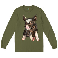 Army Green baby berkshire pig Long Sleeve Tee - LillyAllenDesigns