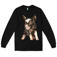 Black baby berkshire pig Long Sleeve Tee - LillyAllenDesigns