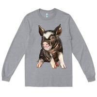Heather Grey baby berkshire pig Long Sleeve Tee - LillyAllenDesigns