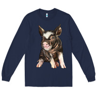 Navy baby berkshire pig Long Sleeve Tee - LillyAllenDesigns