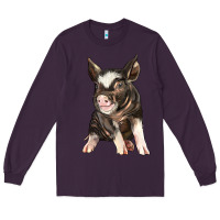 Plum baby berkshire pig Long Sleeve Tee - LillyAllenDesigns
