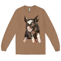 Toasted Coconut baby berkshire pig Long Sleeve Tee - LillyAllenDesigns