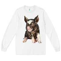 White baby berkshire pig Long Sleeve Tee - LillyAllenDesigns