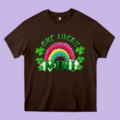 St Patrick's Day One Lucky Mini Heavy Core Tee Designed By Ranaportraitstore