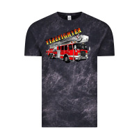 Cloud Black firefighter fire truck Vintage Tee - Artiststas