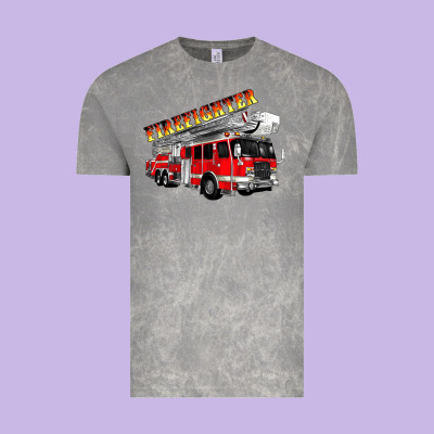 Firefighter Fire Truck Vintage Tee Designed By Artiststas