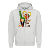 Dove Grey teacher love nca Zipper Hoodie - NancyCooperArtShop
