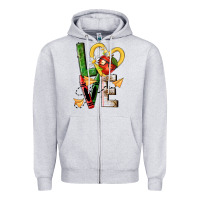 Heather Grey teacher love nca Zipper Hoodie - NancyCooperArtShop