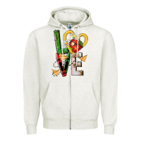 Oatmeal Heather teacher love nca Zipper Hoodie - NancyCooperArtShop
