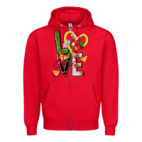 Red teacher love nca Zipper Hoodie - NancyCooperArtShop