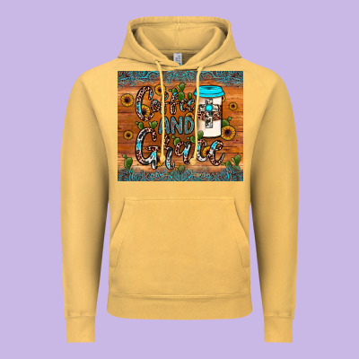 Coffee And Grace Vintage Hoodie Designed By Jahusdesignshop