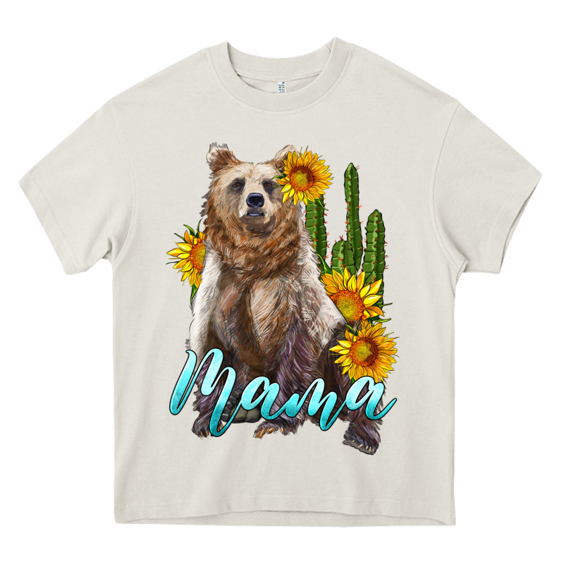 Mama Bear With Sunflowers And Cactus Heavy Core Tee by Artiststas | Teevron